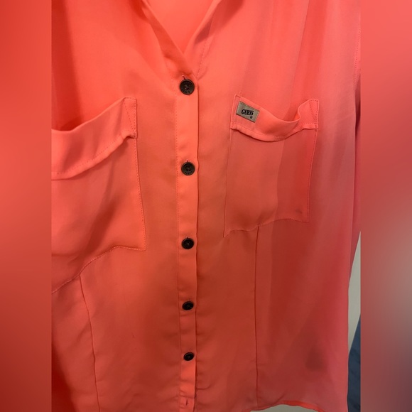 Guess Pink Button up with Front Pockets - Picture 4 of 4